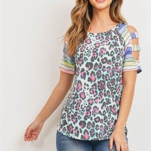 New Junior's Boutique Cheetah striped top